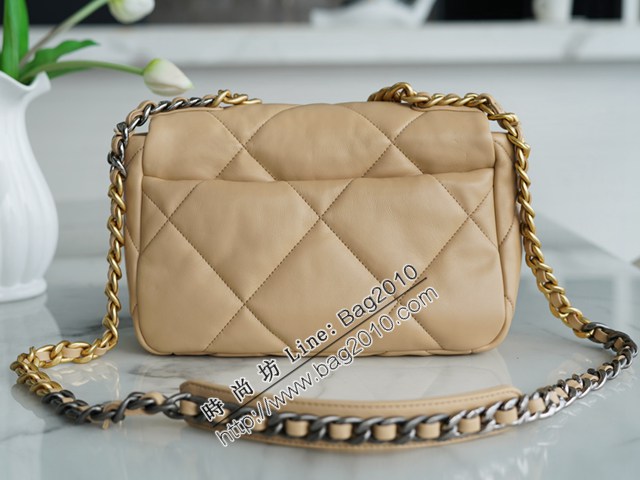 Chanel專櫃新款鏈條手提肩背女包 香奈兒春夏新色杏色小號19bag djc6734